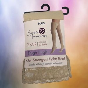 Lace Top Sheer Thigh High Stockings Plus